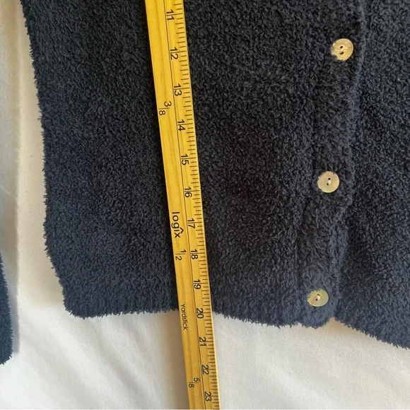 Natural Life Button Up Cardigan Sweater Navy Blue Womens Sz M Cozy Fuzzy Boho - Picture 7 of 7